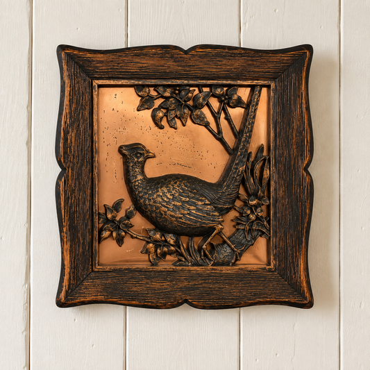 Vintage Copper Wild Game Framed Art-#2
