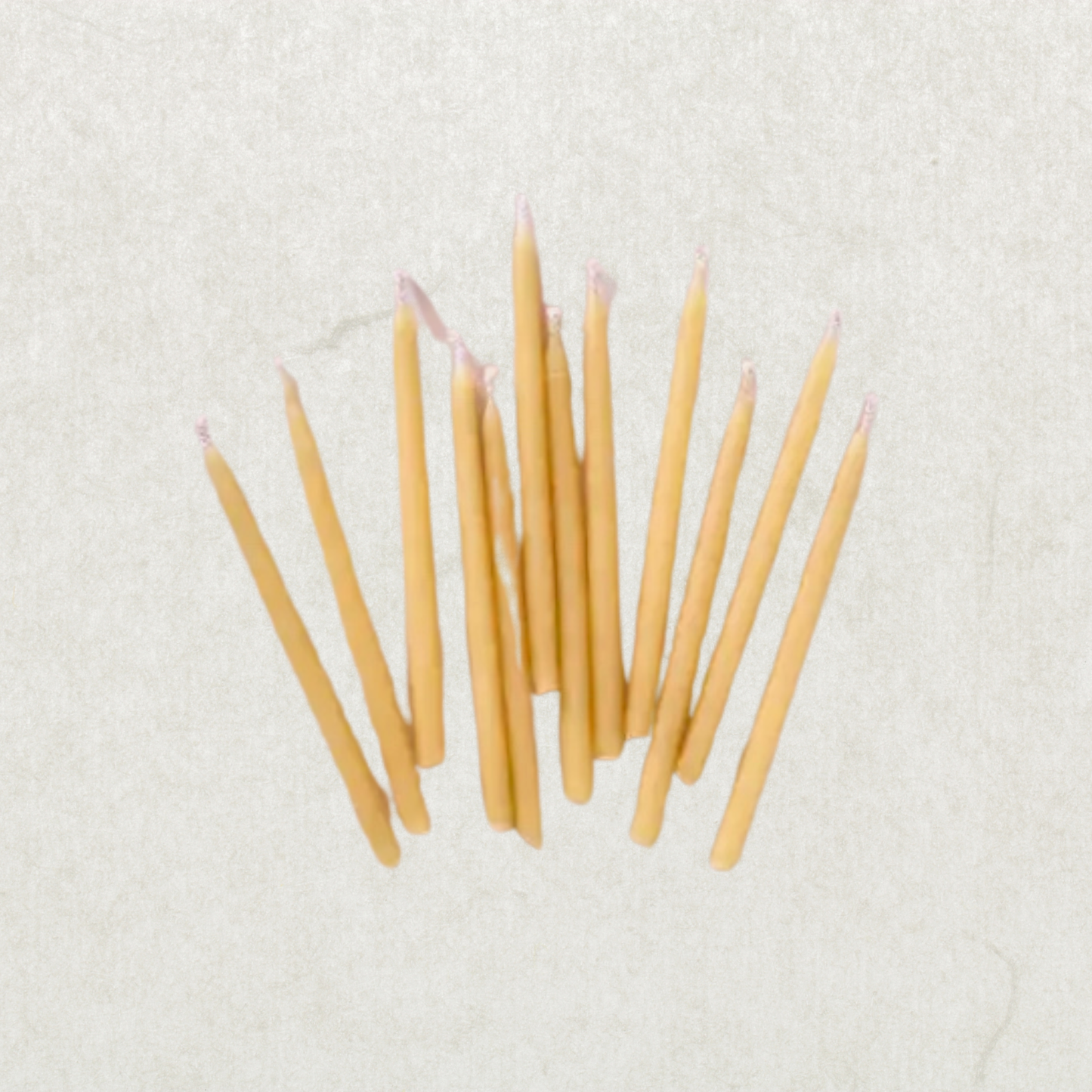Hand-Dipped Beeswax Birthday Candles l Natural- Set of 12