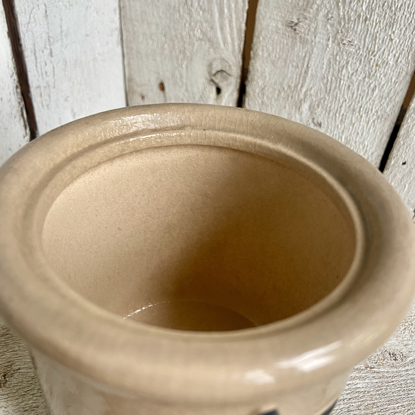 Small Vintage Stoneware Star Crock