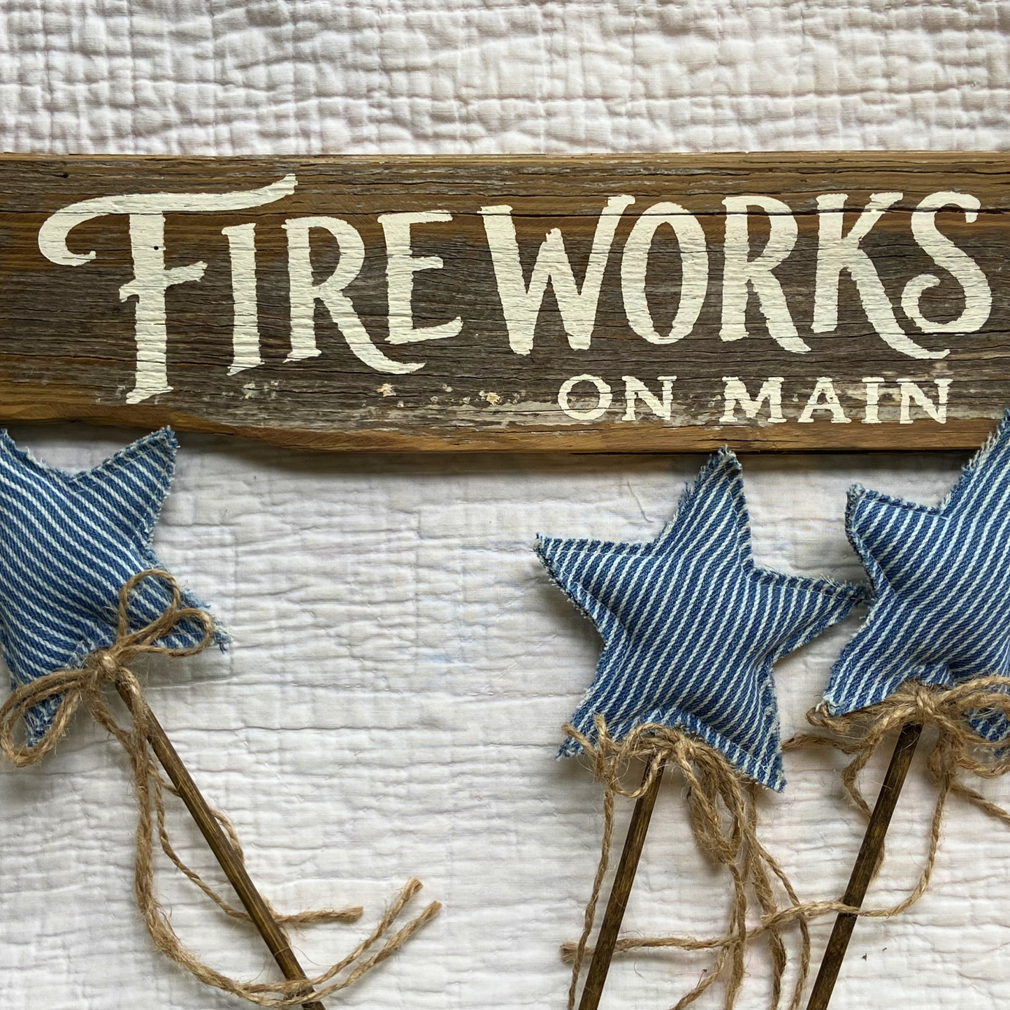 Fireworks on Main Barn Wood Sign