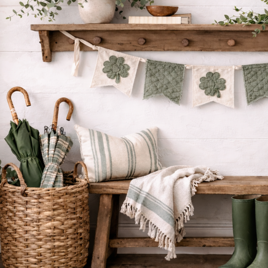 Four-Leaf Clover Canvas Quilted Banner