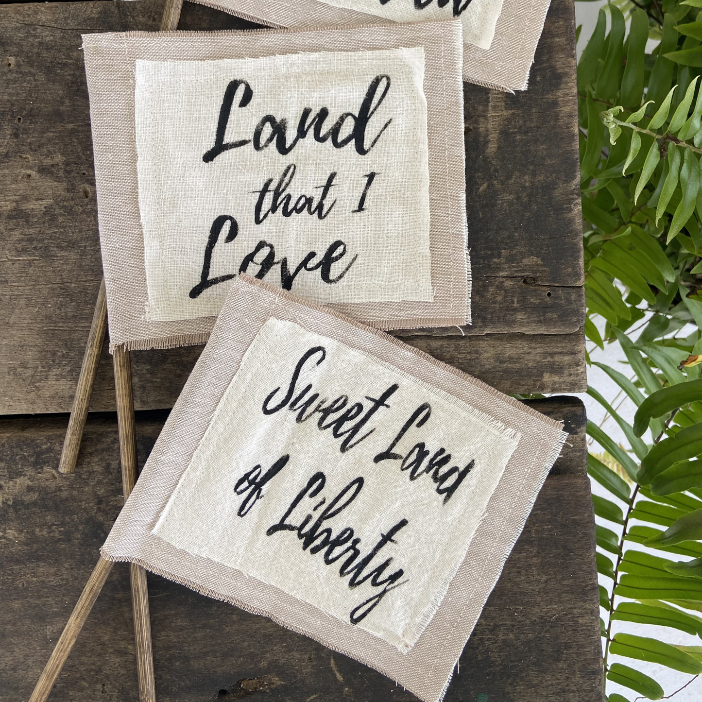 Patriotic Lyric Flags-set of 3