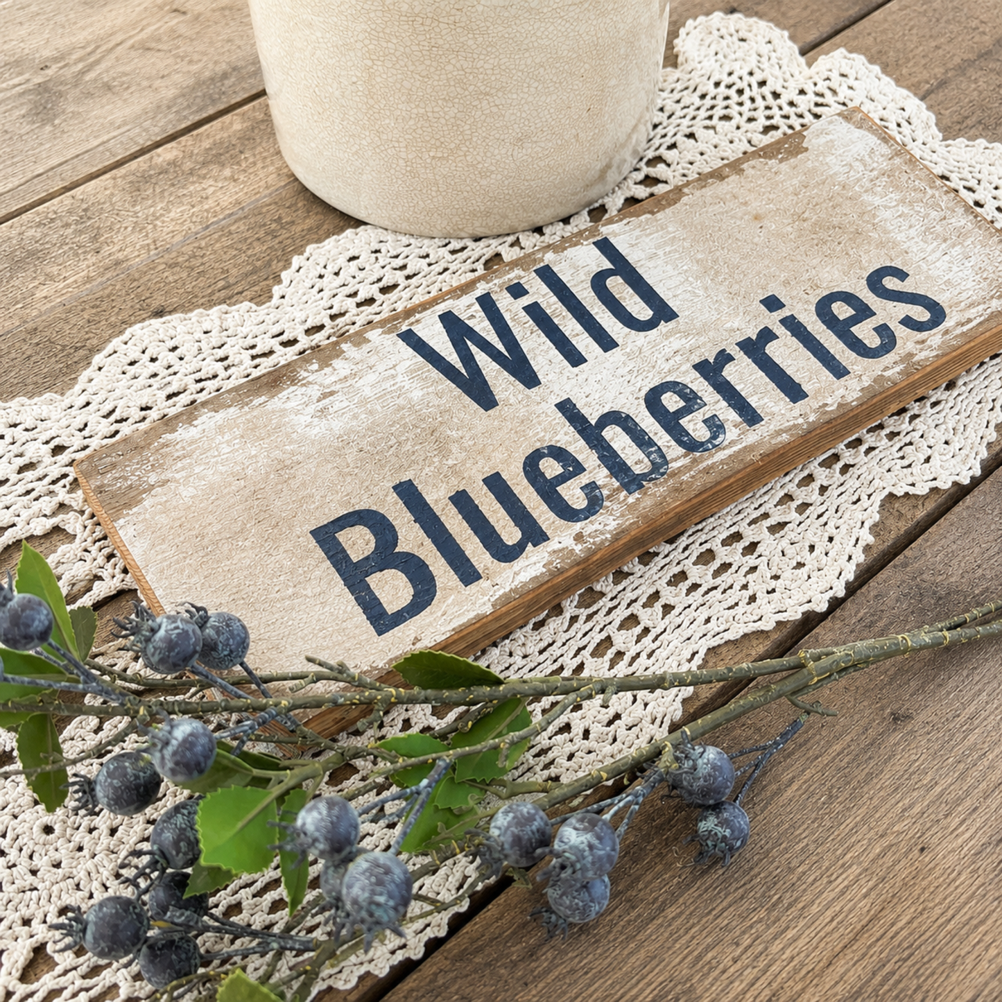 Wild Blueberries Rustic Sign