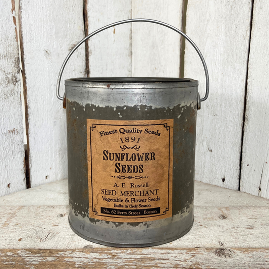 Sunflower Seeds Distressed Canister with Lid