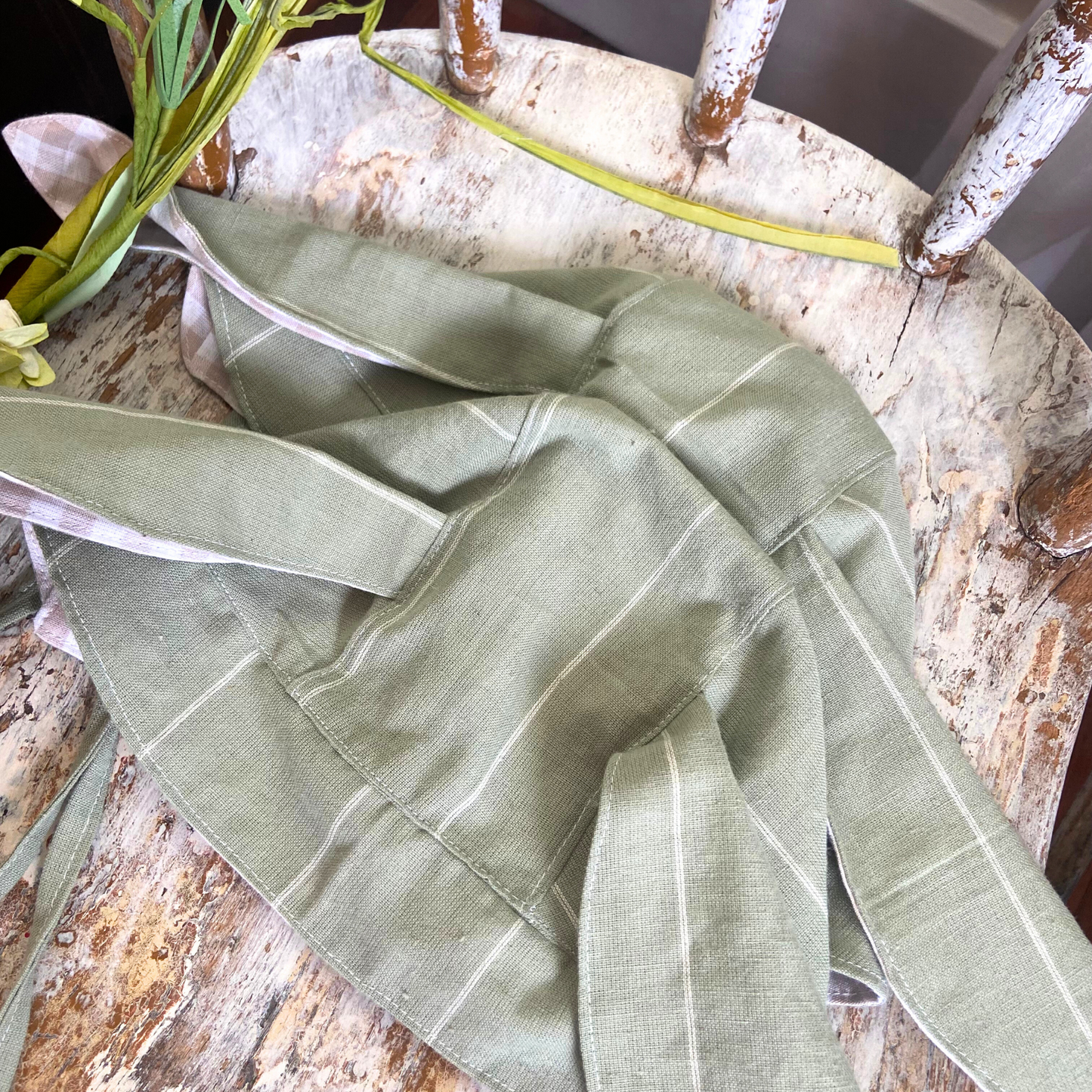 Green & White Stripe Spring Baby Bunny Bonnet