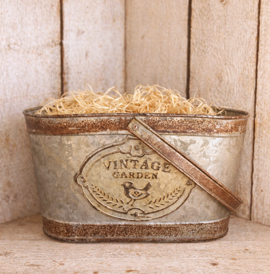 Vintage Garden Metal Planter