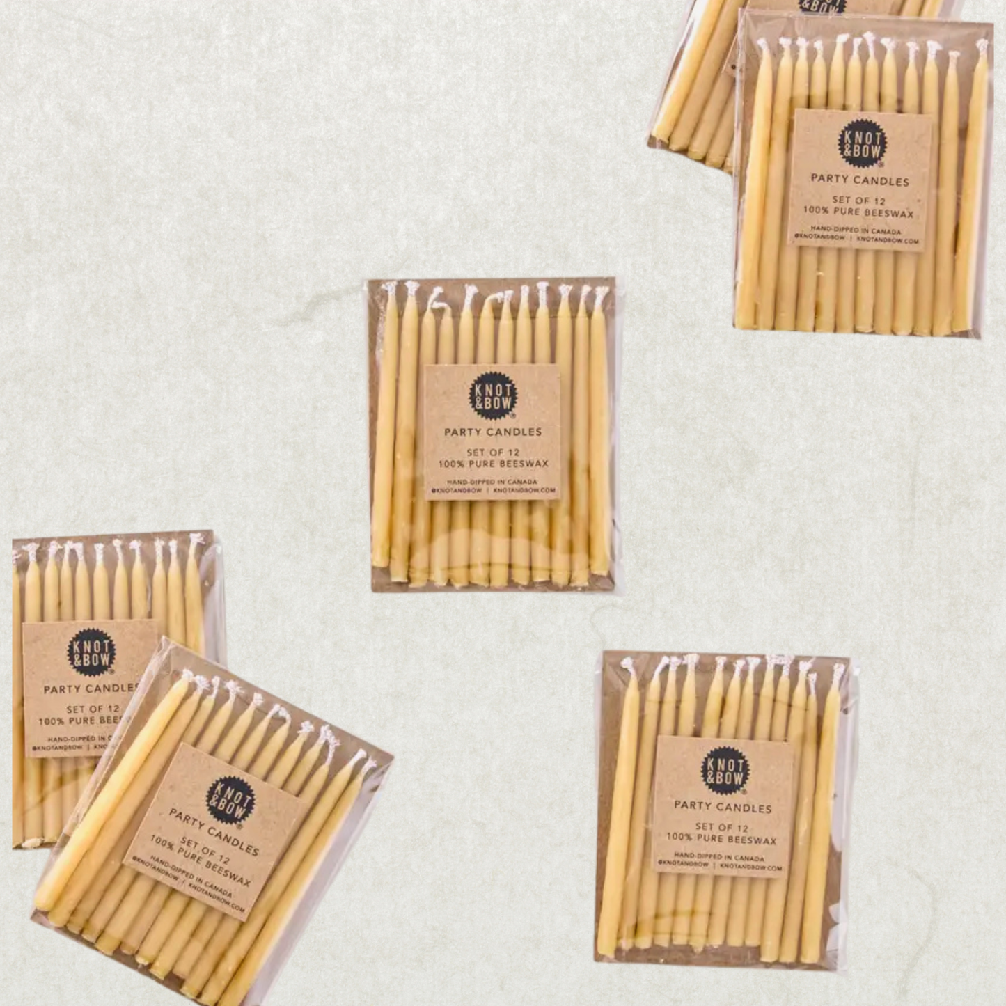 Hand-Dipped Beeswax Birthday Candles l Natural- Set of 12