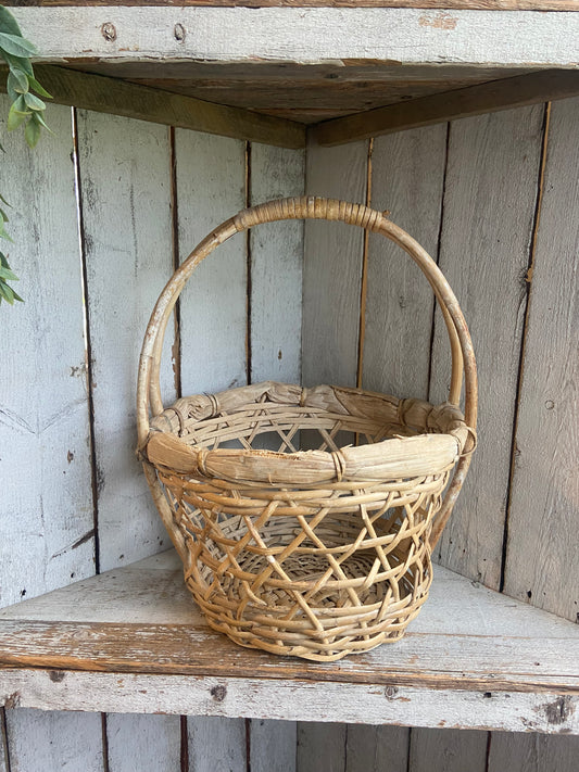 Vintage Corn Husk Basket