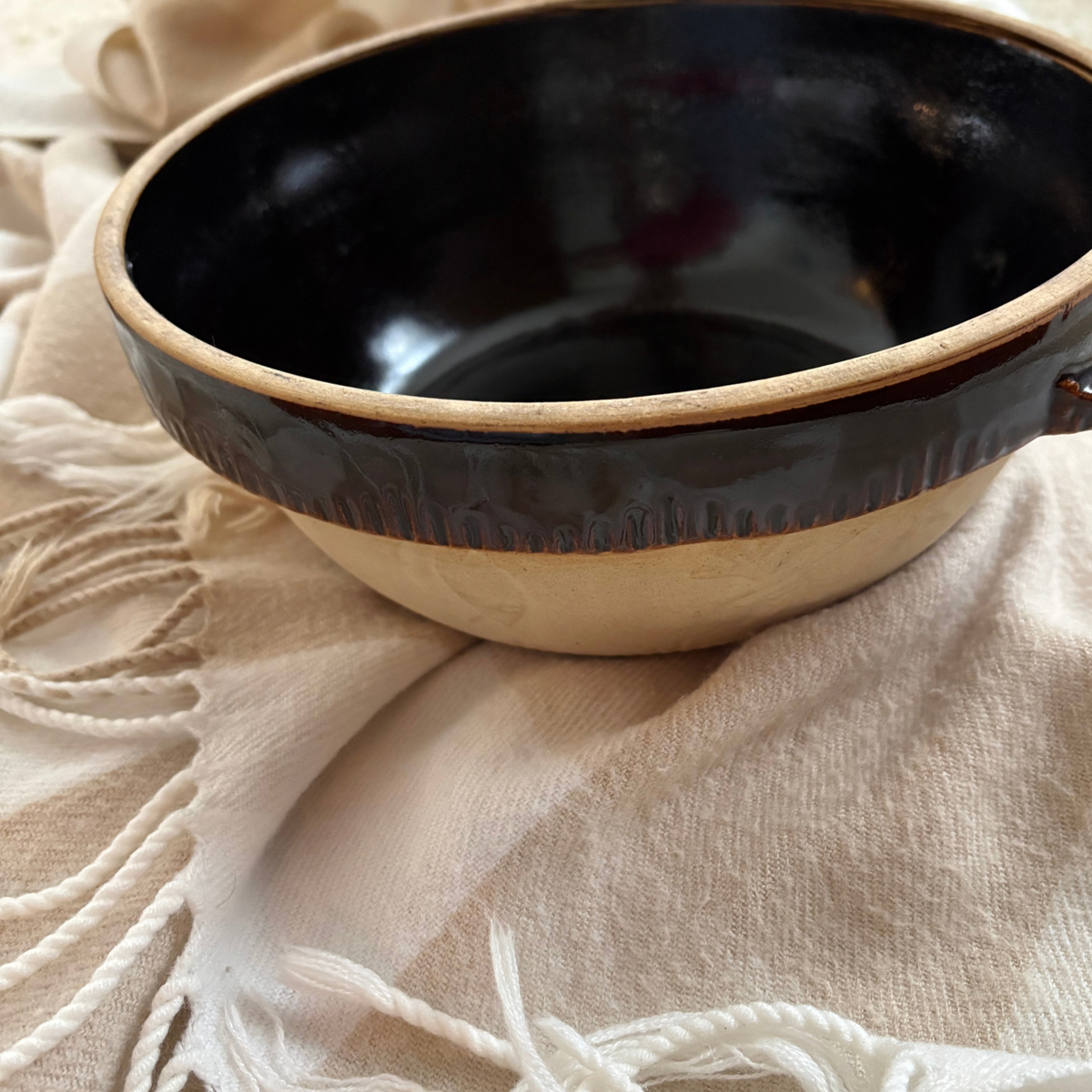 Gathered Vintage Stoneware Bowl