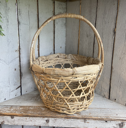 Vintage Corn Husk Basket