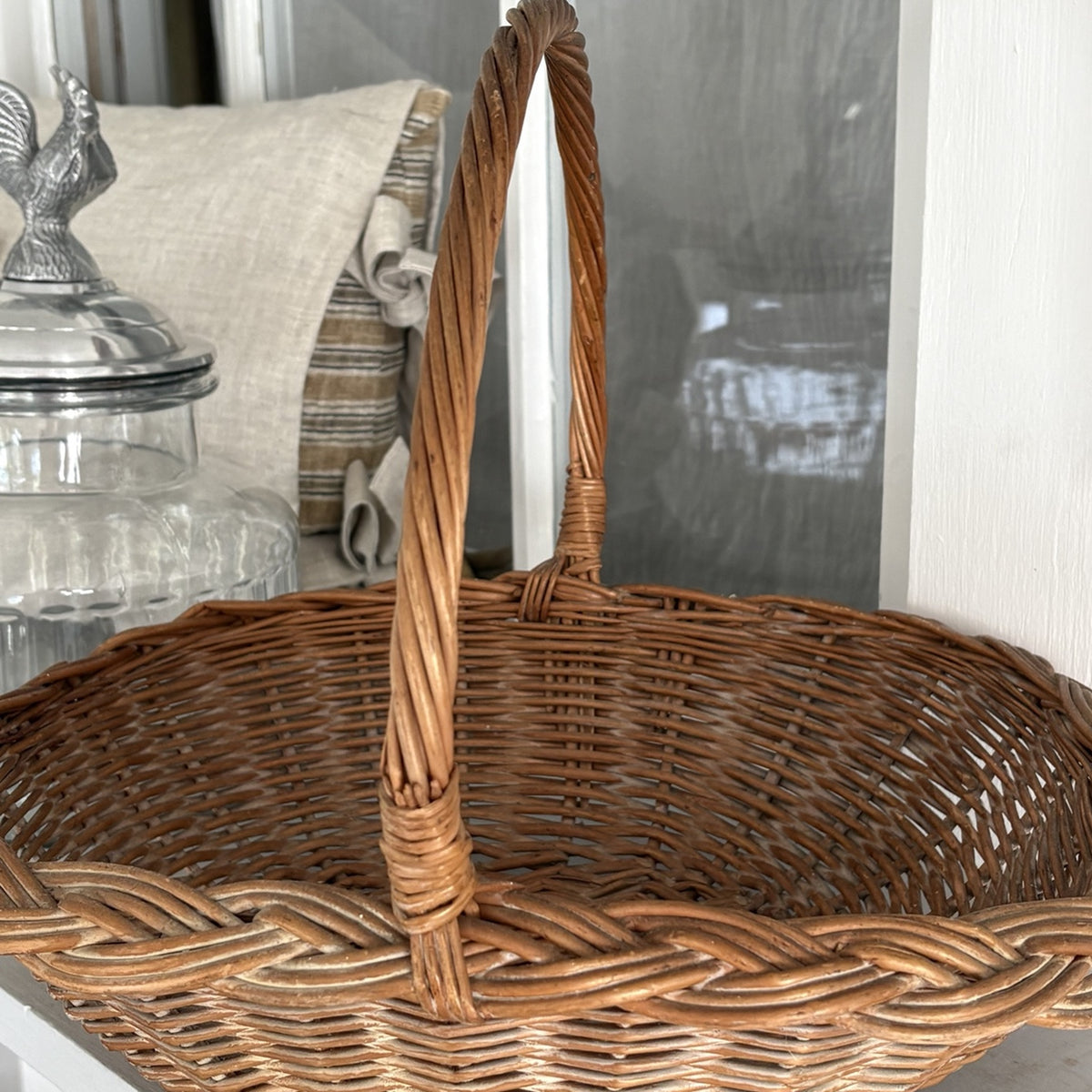 Vintage Woven Market Basket