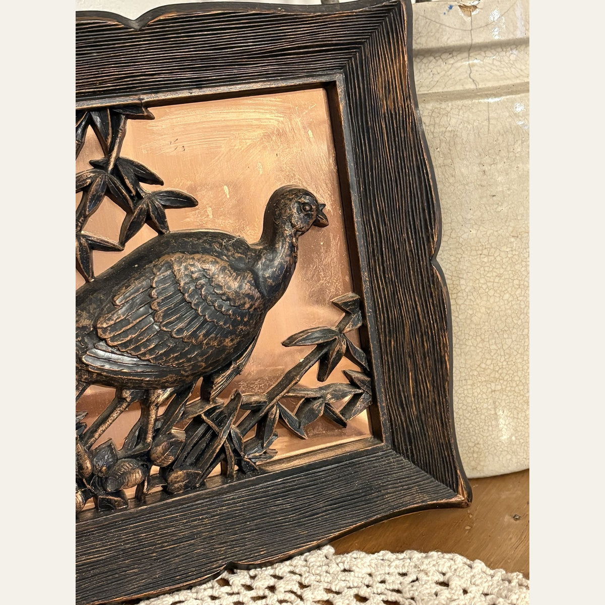 Vintage Copper Wild Game Framed Art-#3
