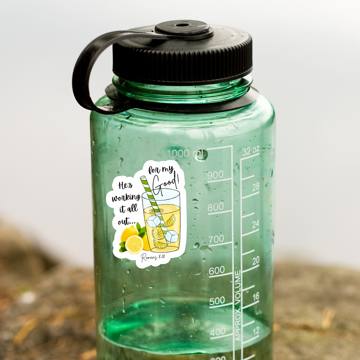 Lemonade Waterproof Sticker 2” x 3 “He’s Working it Out for my Good” Romans 8:28