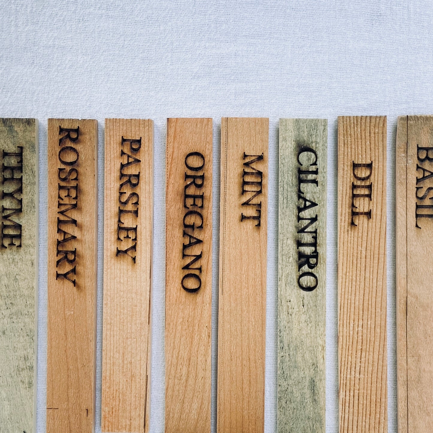 Garden Herb & Vegetable Markers/Stakes-from aged cheese boxes