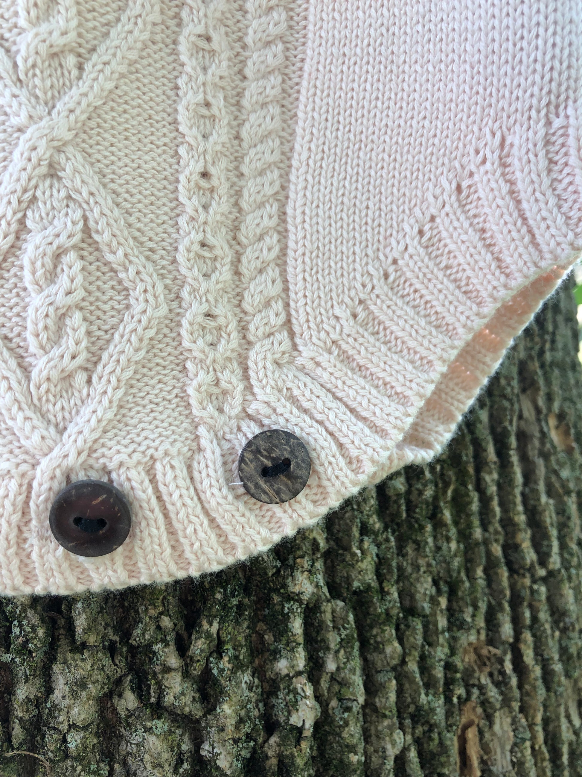 cream cotton baby romper with natural wooden buttons 