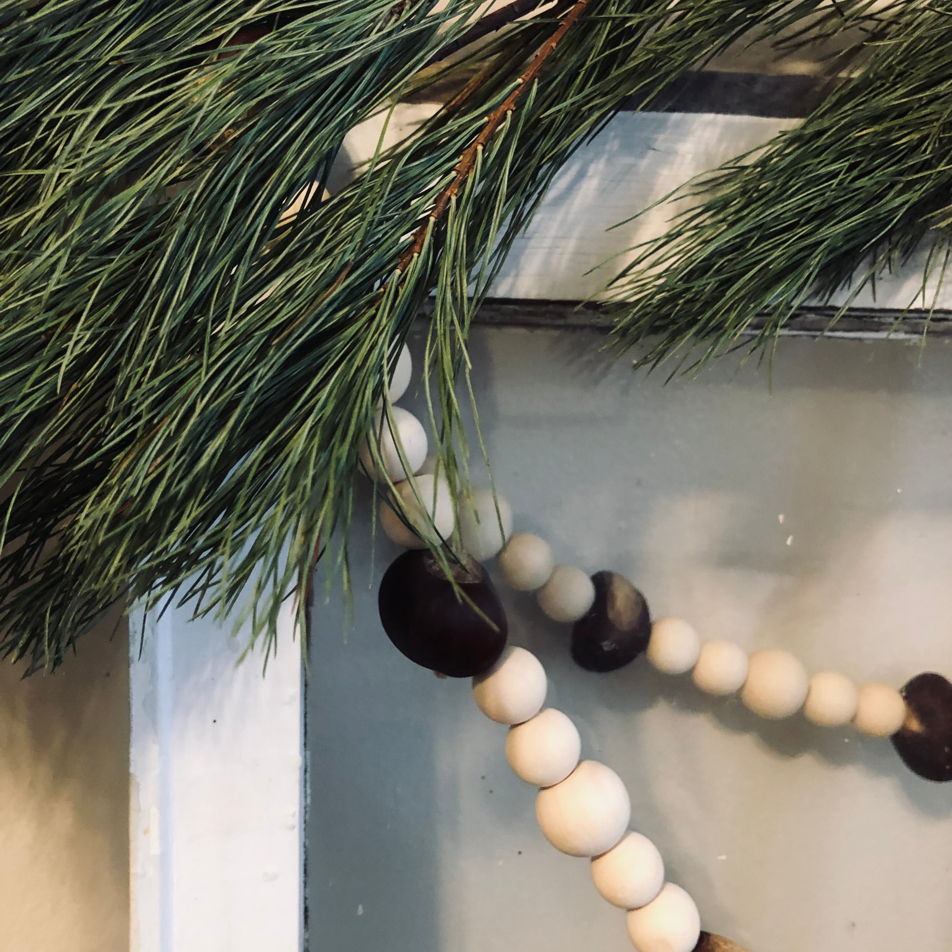 Rustic Dried Chestnut and Wood Bead Handmade Holiday Garland - Unique – In  Sky Blue Pink LLC